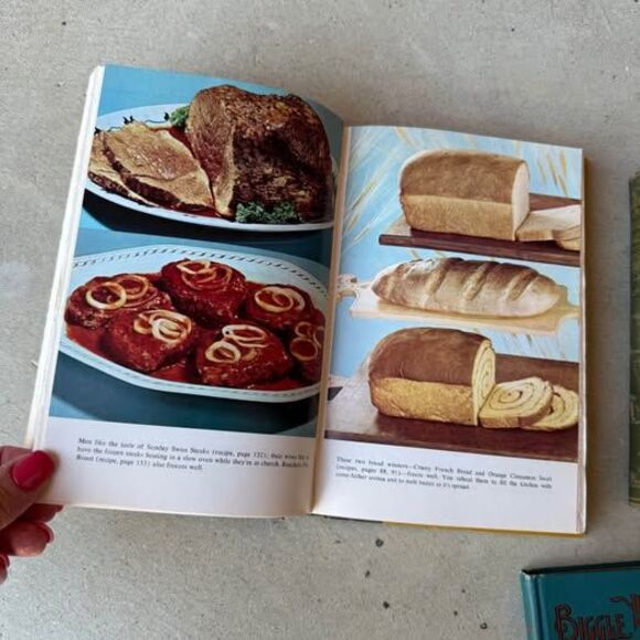 3 Antique Vintage Books Cooking Recipes Old Vintage Home Decor Rustic - Picture 7 of 9